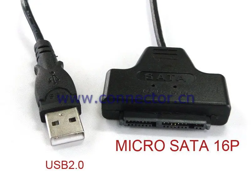 10 шт./лот Micro SATA 7+ 9 16P 1," SSD адаптер жесткого диска к USB 2,0 кабель 50 см