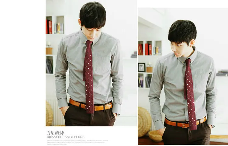 Men Knitted Skinny Ties Casual Woven Polyester Neckties for men Fashion Striped Mans Tie for wedding Free Shipping