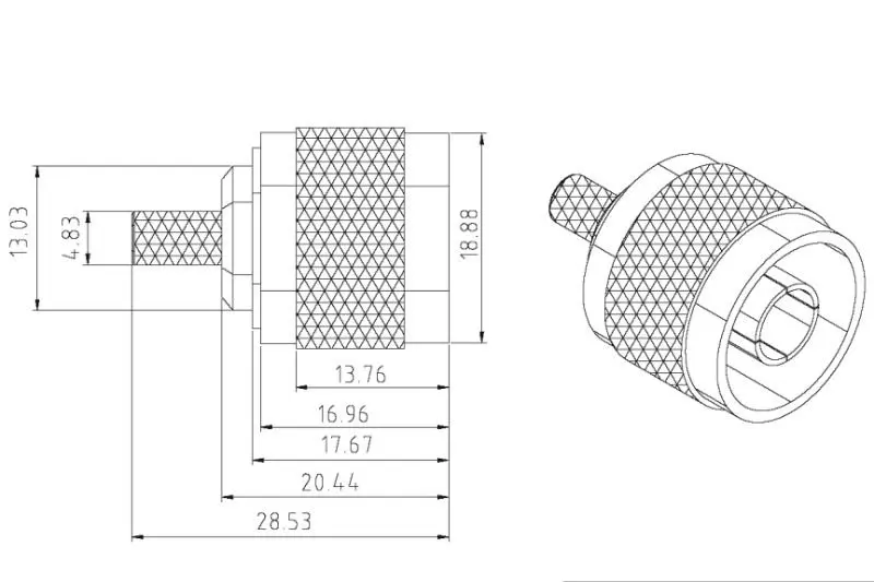 50 шт N Мужской обжимной прямой разъем для RG58 LMR142 LMR195 коаксиальный кабель коннектор tyco