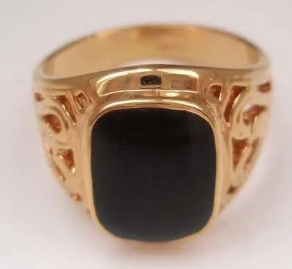 Free Shipping R969 Black Onyx 18k Gp Rose Gold Men S Ring Size 8 11 Can Mix Build Ring Lamp Ring Strengthring Meter Aliexpress