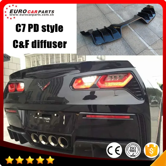 

C7 diffuser fit for Cor-vette C7 to PD style C7 carbon fiber rear diffuser Corvette C7 carbon fiber diffuser