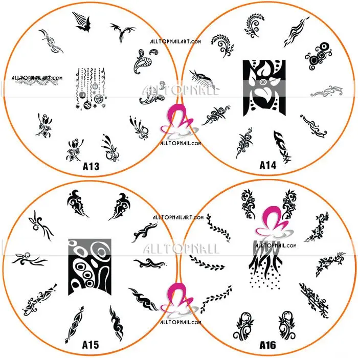 7 см тиснения серии Дизайн ногтей изображение шаблона штемпеля плиты 400 шт./лот A_Grade Нержавеющая сталь большой штамповка плиты изображения A01-A40