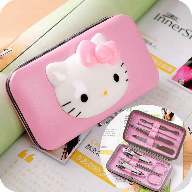 Hello Kitty 7 in1 Pedicure Nipper Cutter font b Baby b font Nail Clipper Stainless Manicure