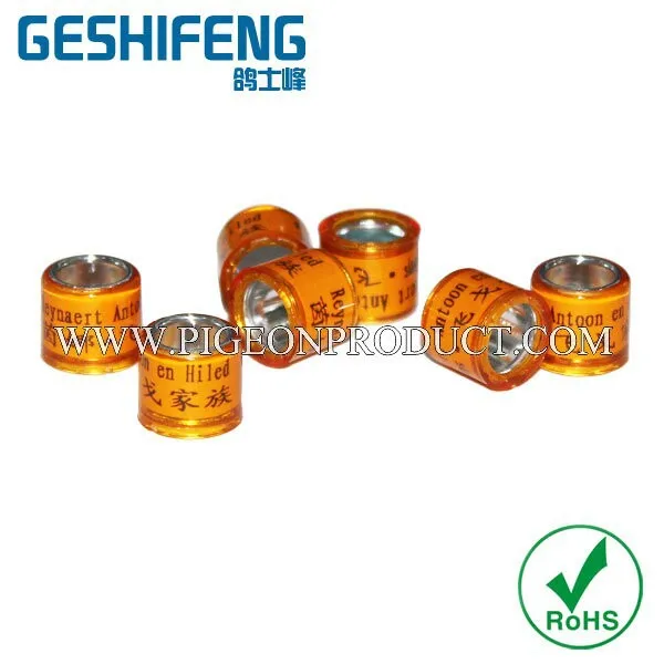 Aluminium core with plastic coat rings racing bird ring from GSF