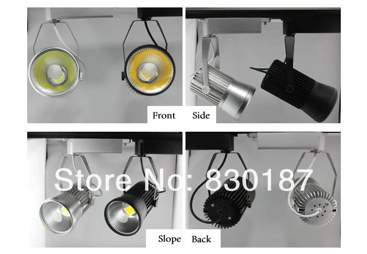 10 шт. свет следа 20 Вт 30 Вт 110 В 220 В 4000 К Rail Spot LED Освещение LED лампа Костюмы магазин огни серебро белый черный