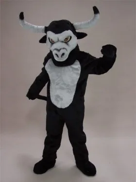 Взрослых Размеры сельскохозяйственных животных Маскоты черный Longhorn Маскоты костюм нарядное платье карнавальное Cosply Костюм sw837