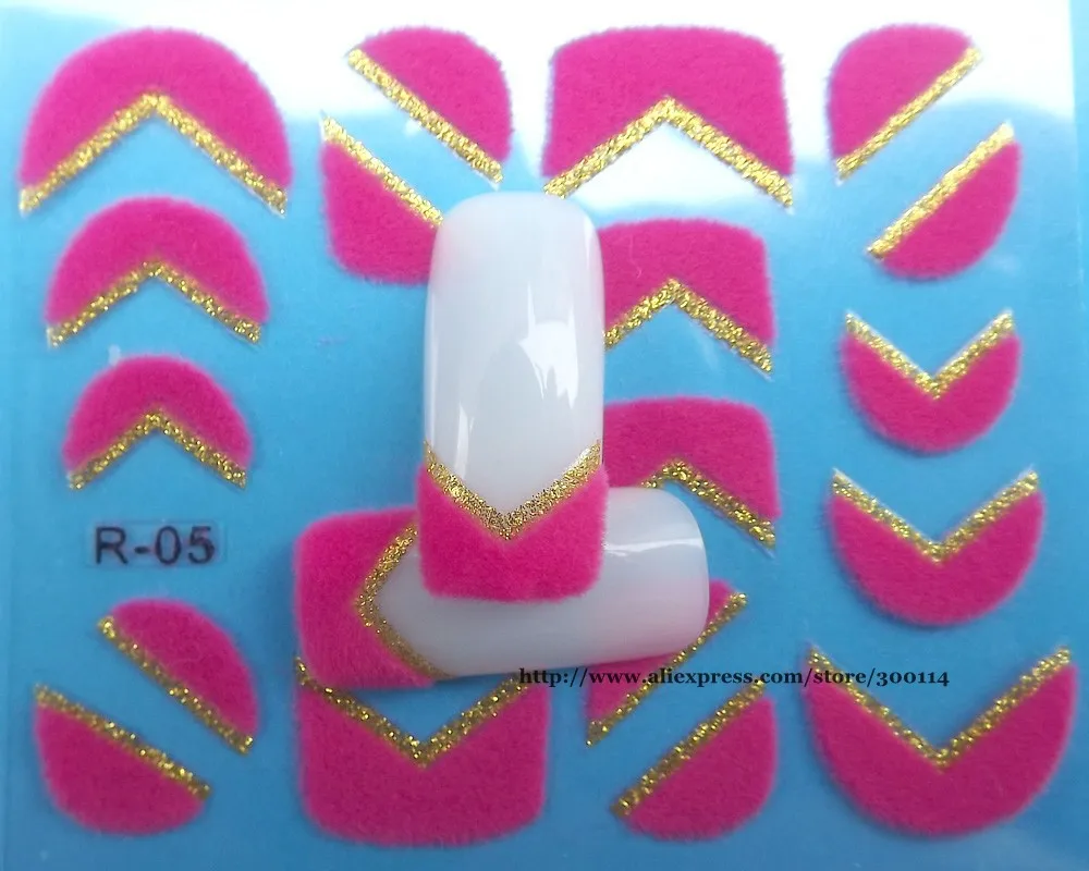 Г. Лидер продаж, новые модные 3D Бархат Косметическая пудра Дизайн ногтей наклейки Флокирование Косметическая пудра наклейки 24designs 500pks/Лот EMS