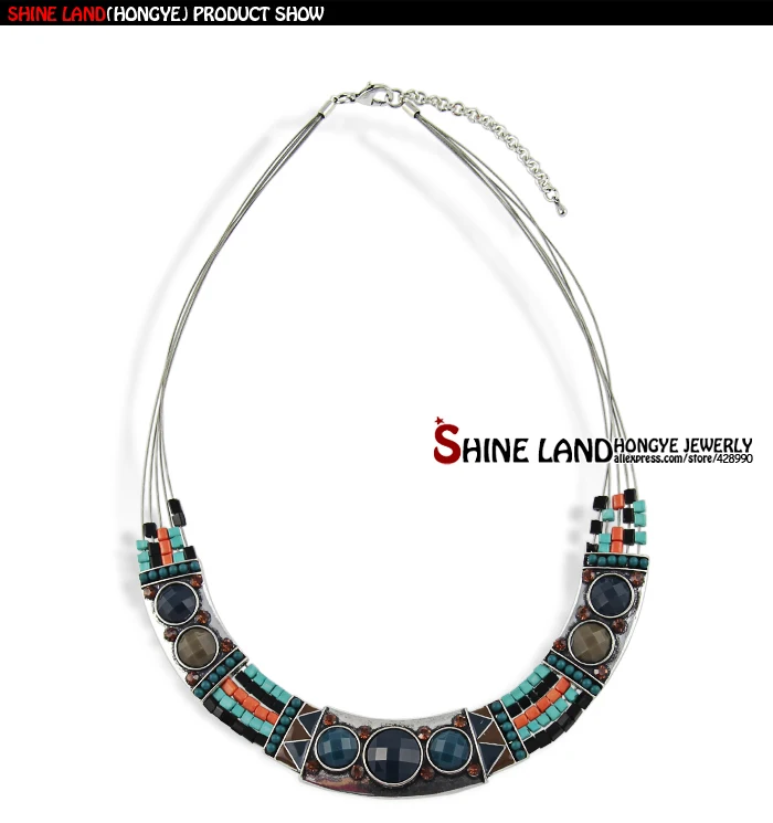 Shineland высококлассные женские вечерние платья в этническом богемном стиле, эмалированные бусины, массивные цепочки, массивные ожерелья, ювелирные изделия