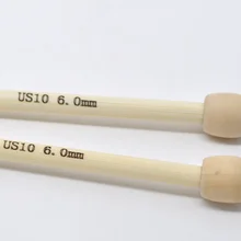 1 пара 23 см Бамбук SP Вязание иглы(по ТИХООКЕАНСКОМУ летнему времени США Размер 10/6 мм