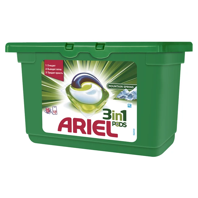 Капсулы для стирки Ariel PODS Горный родник 15 шт.