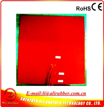 

Multipe Heating Circuits Silicone Rubber Heater 220V 200-350w 400*400*1.5mm adhesive 1 side 3mm hole in center 1000mm lead