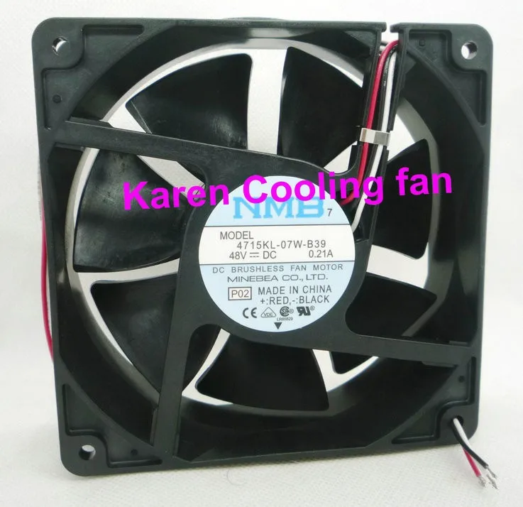 Новый оригинальный NMB 12 см 4715KL-07W-B39-P02 12038 48 V 0.21A 3 проводное Охлаждение Вентилятор 120*120*38 мм
