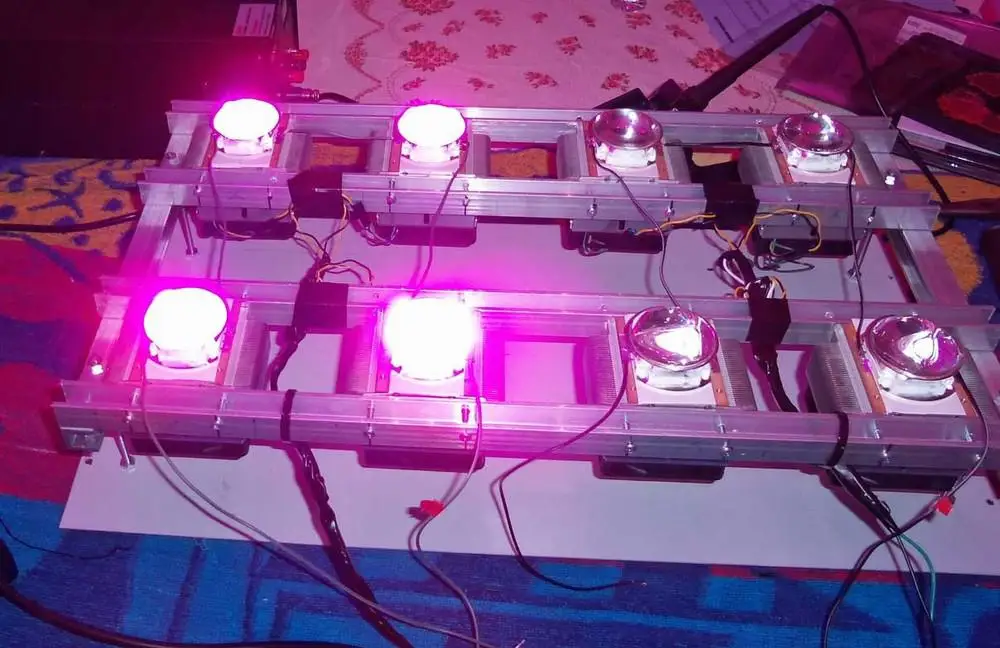 Фактические Мощность 150 Вт DIY СИД растет KIT, 150 Вт привело светать чип+ источника питания+ большой радиатор+ вентилятор драйвера и+ большой объектив+ отражатель