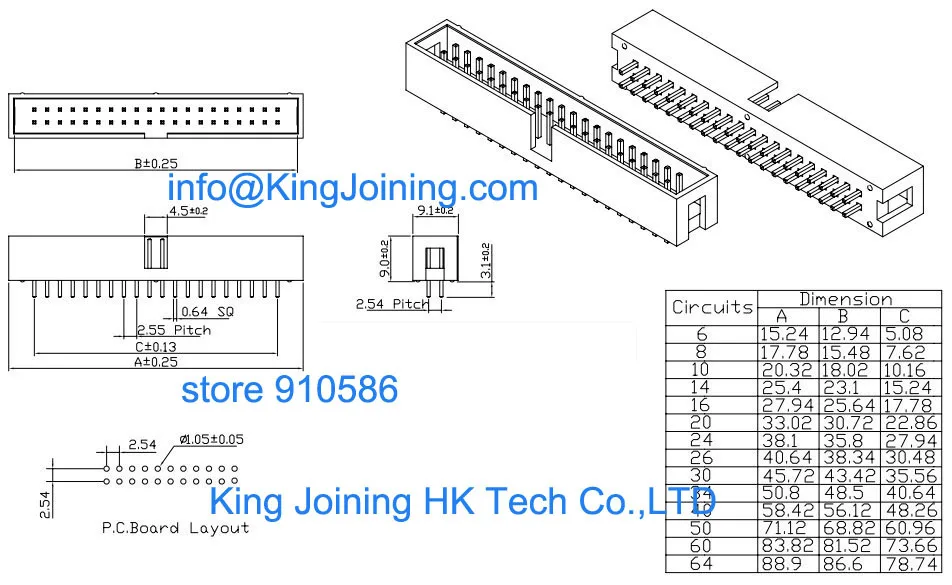 100 шт. DIP Box 10-Pin 2x5 DC3-10P прямой 2,54 мм коробка заголовки разъем 10Pin