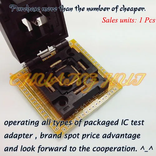 FPQ-64-0.5-06 IC гнездо FPQ64/TQFP64/QFP64 Тесты разъем шаг: 0,5 мм Размеры: 10x10/12x12 мм