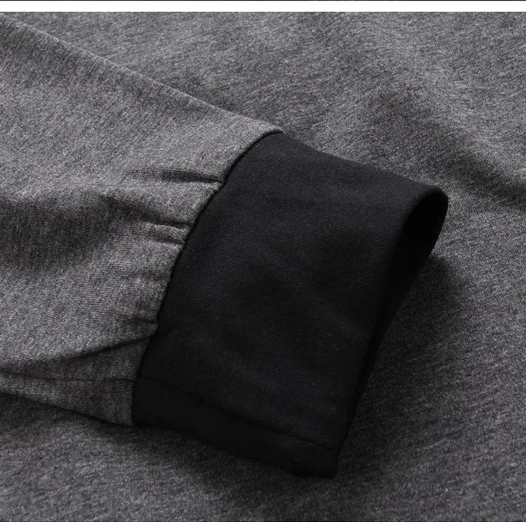 Новая весна и осень Мужская slim fit V шеи Длинные рукава футболка мужская одежда мода черный и темно-серый Основные хлопок футболки D140