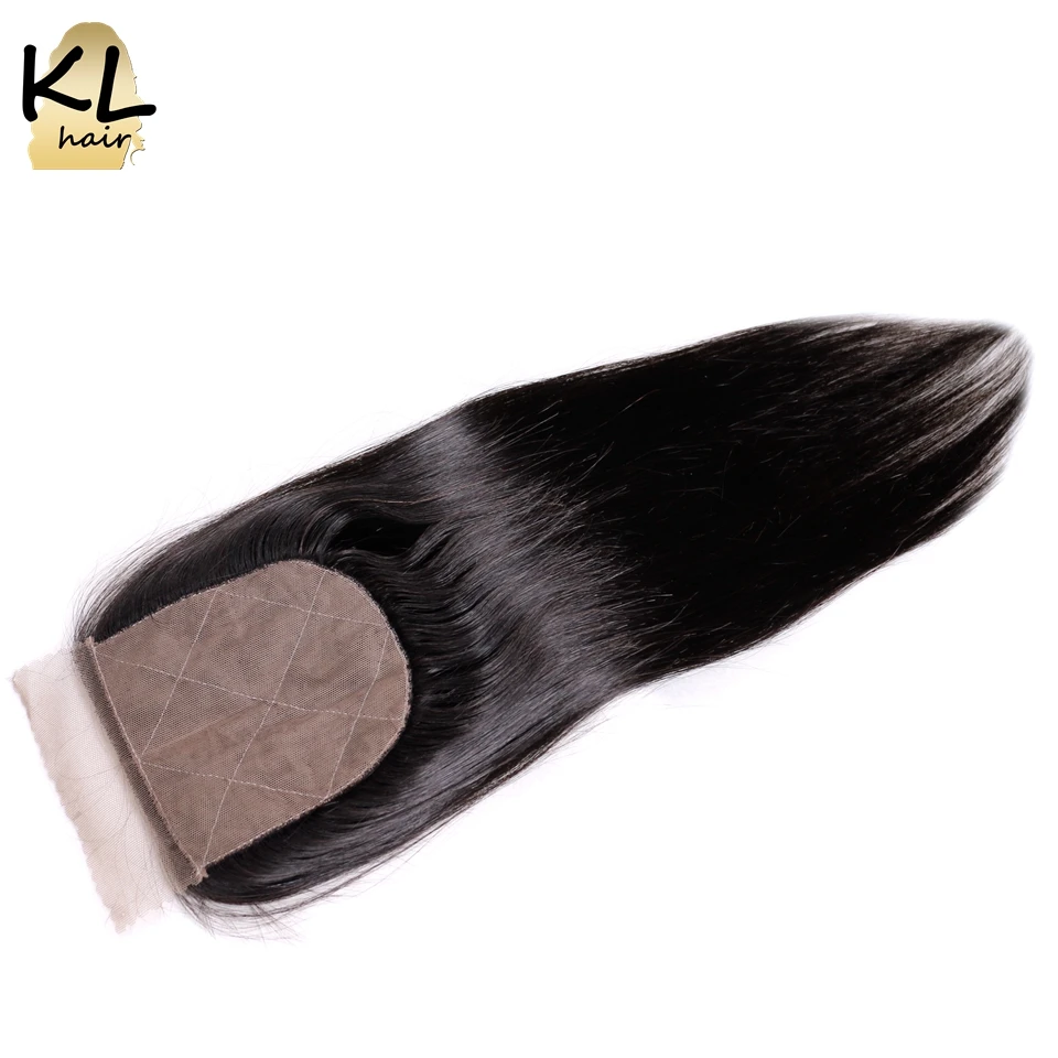 KL бразильский шелк основа закрытие прямые человеческие волосы remy 4x4 свободный