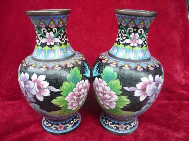 Редкие коллекционные Cloisonne вазы \ ручная работа \ Украшение \