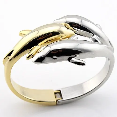 DB1278 классические браслеты с дельфинами двухцветные тяжелые металлические браслеты высокого качества модные вечерние подарки