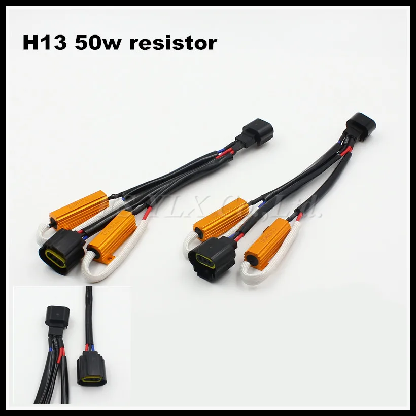 

2pc H13 50W 6Ohm Car Load Resistor Canbus Wiring Canceller Decoder For Fog DRL Headlight Hi Low Beam LED Bulbs No Flickering