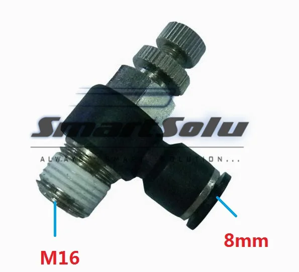 Бесплатная shipping10pcs/lot sl08-m16pneumatic дроссельной заслонки Клапан, быстрый толчок в 8 мм трубы M16 дюймов Air установка расхода контроллер