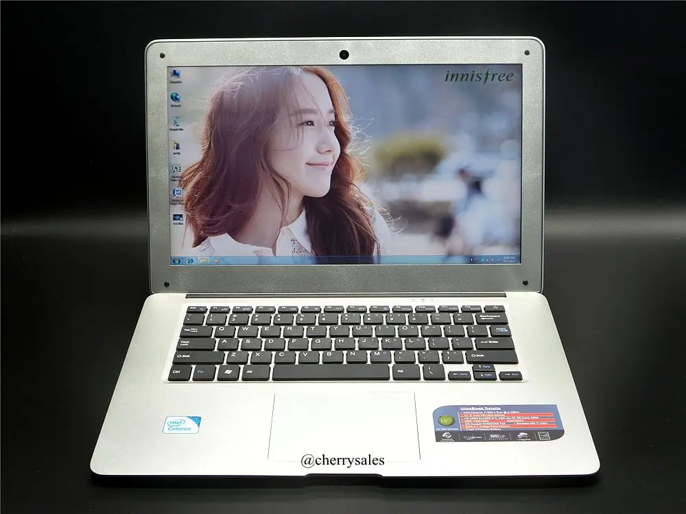  Free shipping 14 inch laptop 2.0 GHz 8G 750G HDD WIN7/8.1 notebook In-tel Celeron J1900  Quad core ultrabook laptop computer 