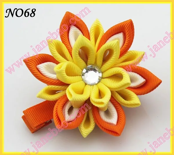 Новые 280 шт. " два слоя Kanzashi цветок заколки моды девушка Bow заколки