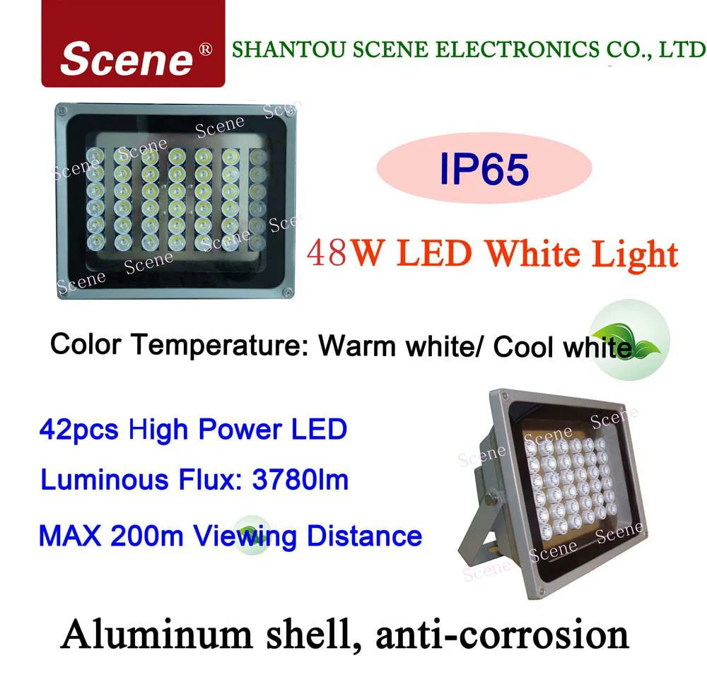 48 Вт высокой мощности LED белый свет, прожектор, видимый Светодиодная лампа с Алюминий материалом и ночного видения источников света