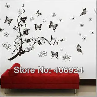 Hot Sale Removable Flower And Butterfly Wall Stickers