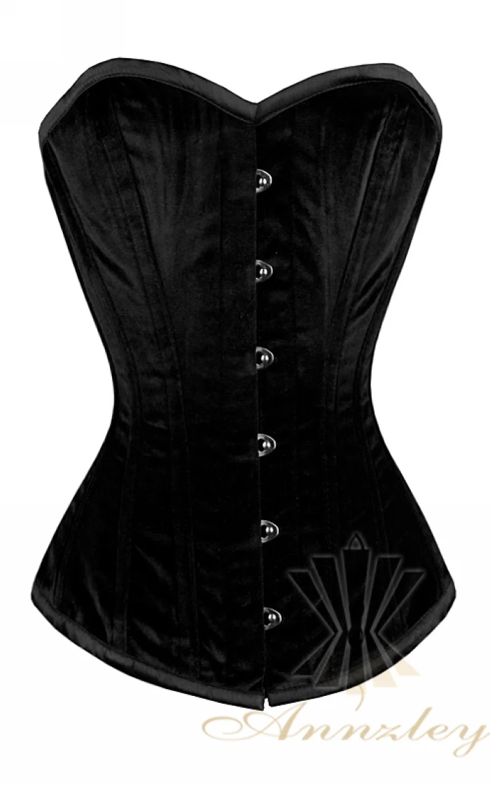 Sexy Black Velvet Overbust Corset Top For Waist Training (2).jpg_.webp