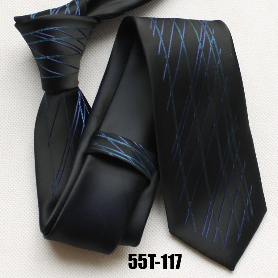 Lingyao дизайнерский обтягивающий галстук уникальный панельный галстук черный с синими полосками в подарочной коробке