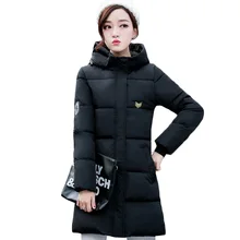 Hot Sale Large Size 2016 Winter New Simple Cotton Padded Jacket Coat Women Parkas Thick Hooded Padded Long Coat Female LH409
