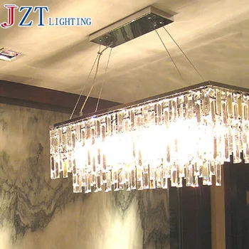 

GETOP Best Price 70/80/90/100cm New Modern Luxury Crystal Pendant Lamp Chandelier Lighting Restaurant Rectangular LED