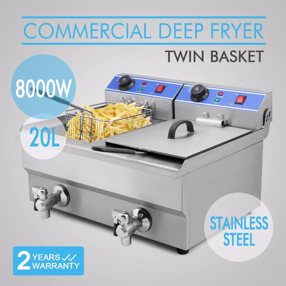 Электрическая столешница фритюрница коммерческая корзина 20 л машина для фри |