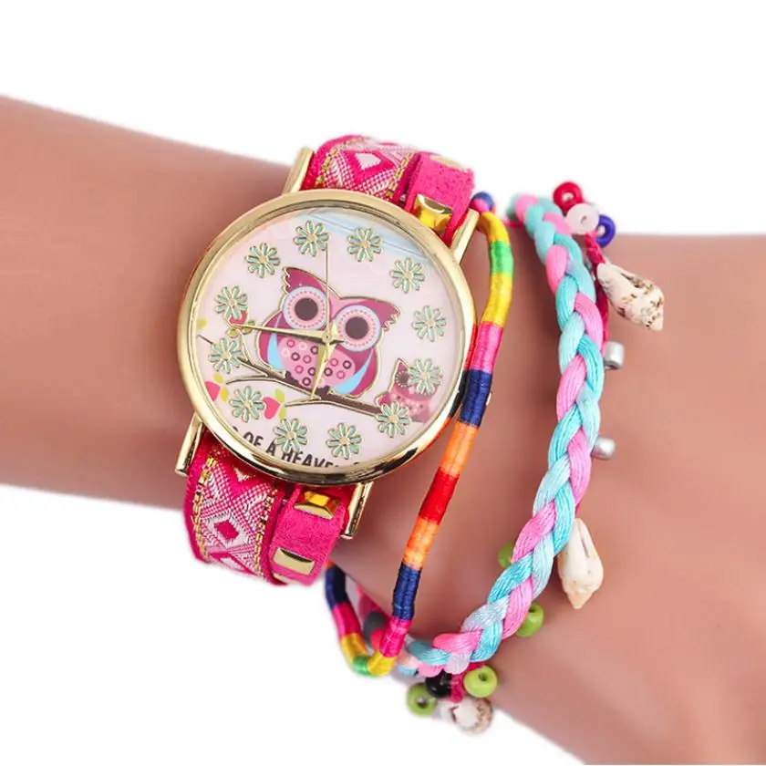 

Wrist Watches For Women Owl Pattern Knitting Dial Quartz Casual Bracelet Watch Womens Watch Horloges Vrouwen #P