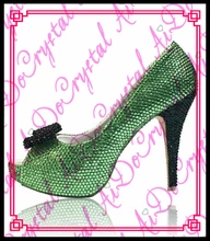 Aidocrystal Klassischen Stil Nach Maß Hochzeit Frauen High Top Grün peep toe Schuhe