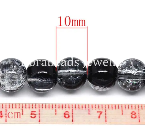 DoreenBeads 160 шт черные и прозрачные хрустальные бусины 10 мм(B12245