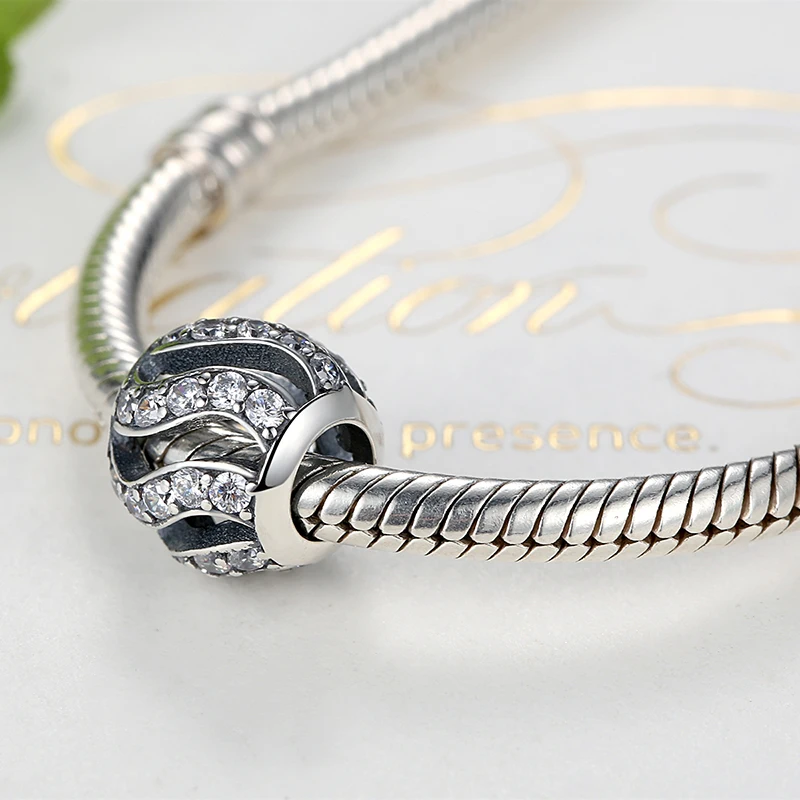 ELESHE Authentic 925 Sterling Silver Winter Wisp,Clear CZ Charms Fit Original ELESHE Bracelet & Necklace DIY Silver Jewelry