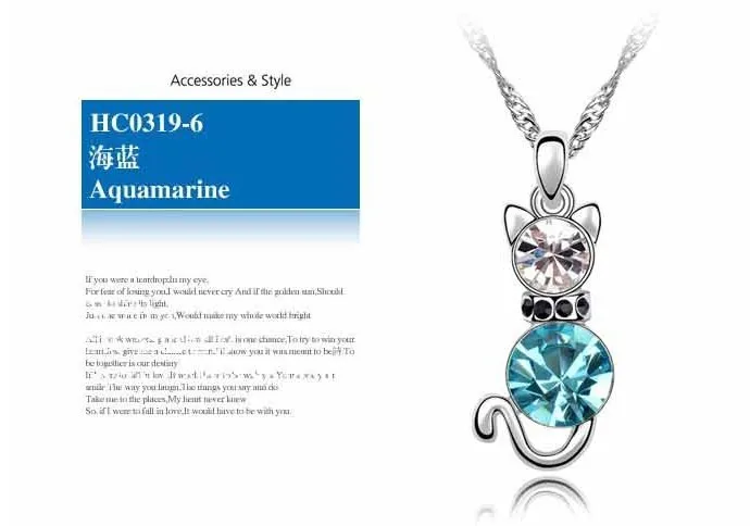 RNAFASHION не минимальный заказ hello kitty/1 партия/Австрия кристалл цепи ожерелье-Мода B58