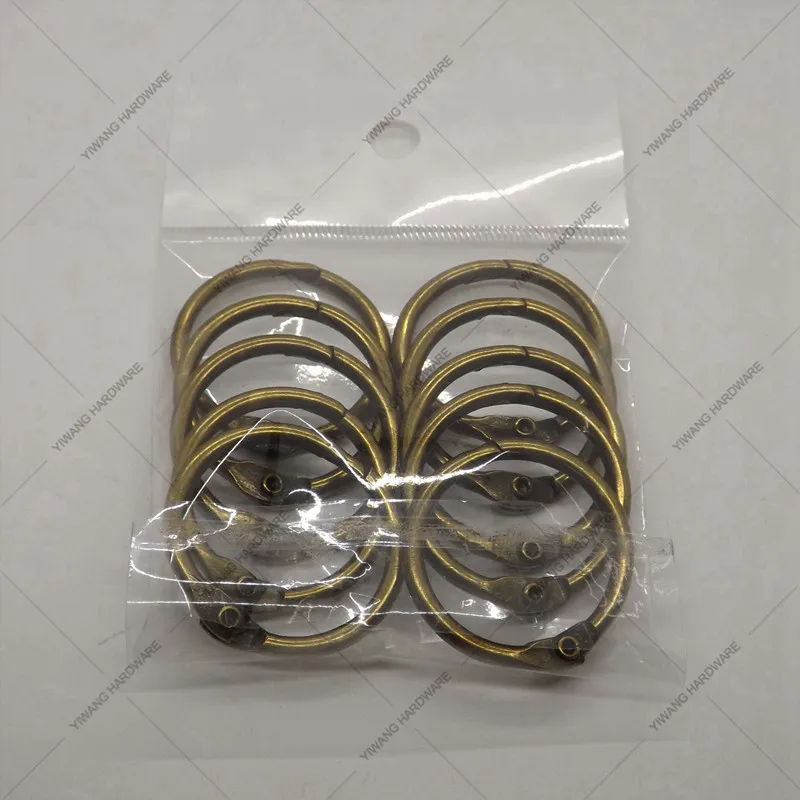 

Manufacturer direct Aliexpress sales well antique bronze book ring 10pcs per package collection ring keychain multipurpose ring