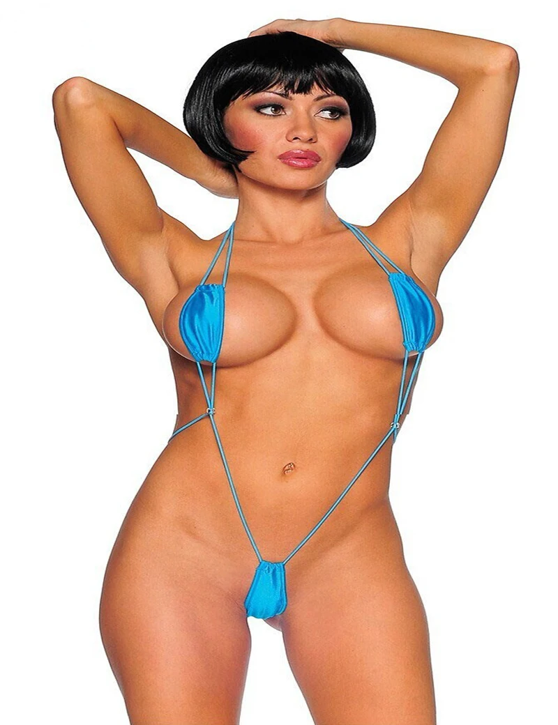 

8 Color Extremely Sexy Women Exposed Chest Mini Bikini Lingerie Halter Swimsuit Three Point Style Exotic Swimwear S-3XL