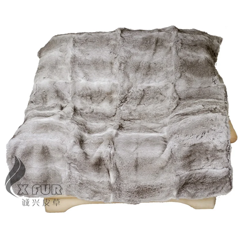 CX-D-08/Z 130X150 натуральный цвет полосатый натуральная одеяло из меха кролика