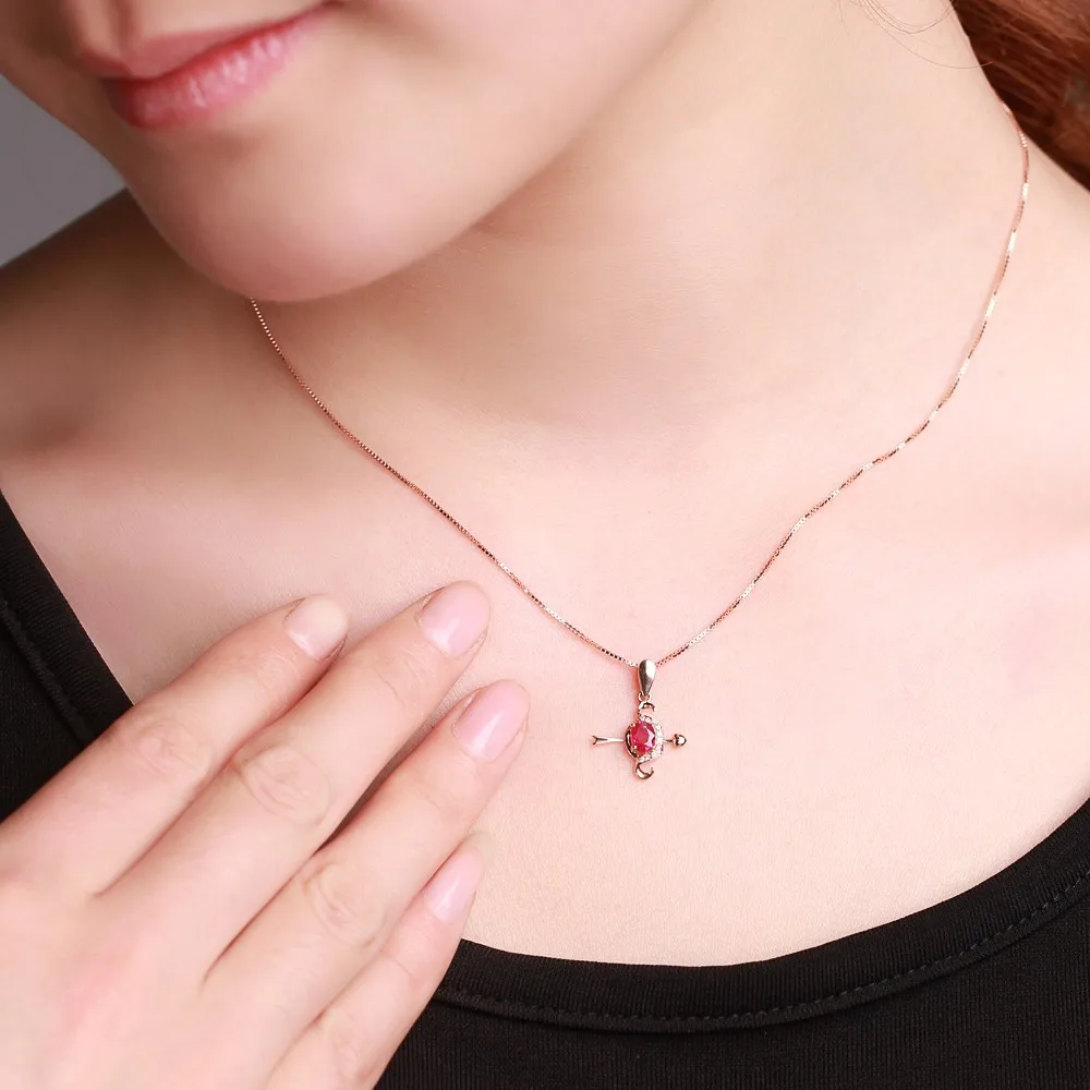 Натуральный рубин подвесное бриллиантовое ожерелье PendantCupid's arrow ювелирное изделие на День святого Валентина