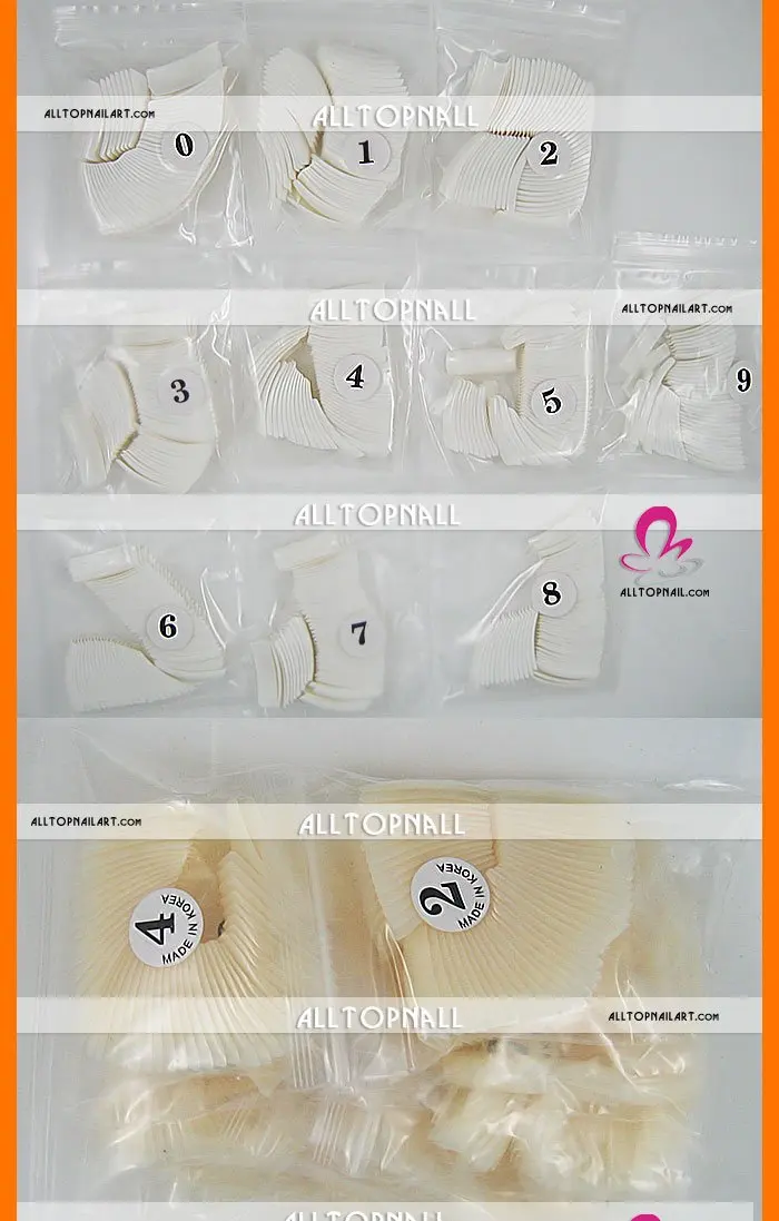 French Nail Art Acrylic Curved Nail Tips 500pcs White_02.jpg