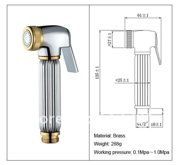 G1/2, G7/8, G3/4, M18X1.5L дополнительно Латунь Т-адаптер Ручной твердой латуни Chrome и золото санитарно туалет, биде A2001ST