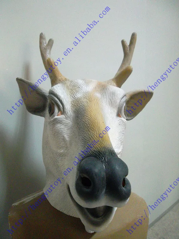 Hot Selling Deer Latex Mask For Halloween Christmas Day Cosplay Party