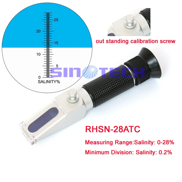Ручной солености аквариума рефрактометр 0-28% солености) RHSN-28ATC с вытянутой калибровочной стяжкой