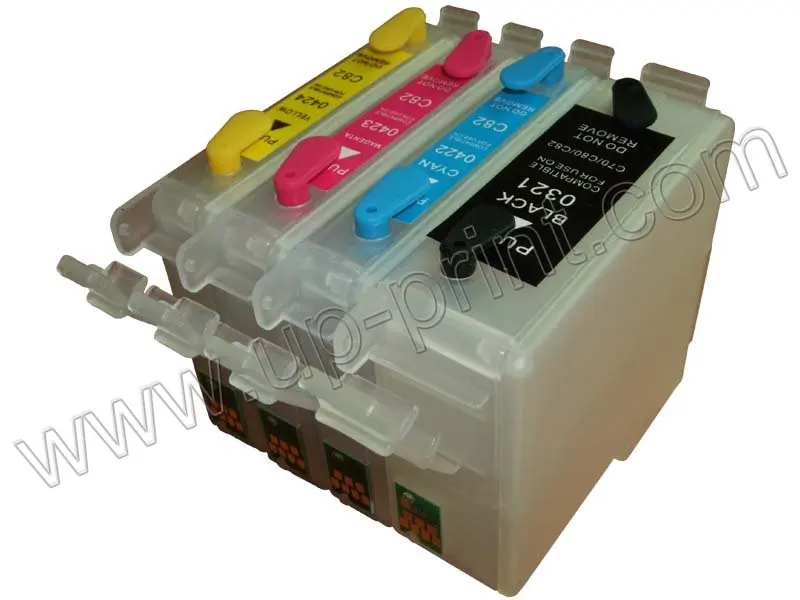 T0321 T0422 T0423 T0424 20 компл./лот refillable патрон чернил для принтера Epson CX5100 5200 5300 5400 C82 с чипом Arc