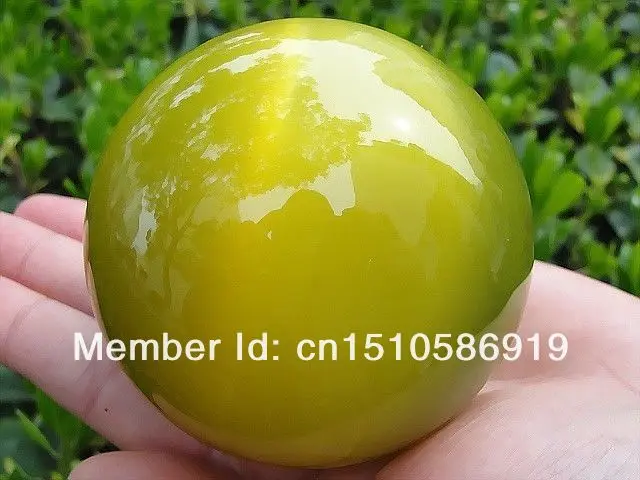 Лидер продаж Азиатский Кварц желтый кристалл кошачий глаз мяч SPHERE60MM+ подставка