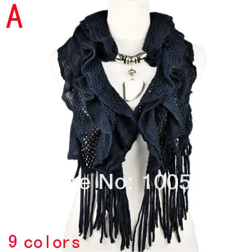 New design!women winter warm waved shaped pendant jewelry scarf NL-1932 (1).jpg
